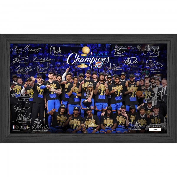 Постер Oklahoma City Thunder Highland Mint 2025 NBA Finals Champions 12 x 20 Tradition Signature