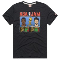 Футболка Unisex Oklahoma City Thunder Chet Holmgren & Shai Gilgeous-Alexander Homage Charcoal 2025 NBA Finals Champions NBA Jam Tri-Blend