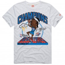Футболка Unisex Oklahoma City Thunder Shai Gilgeous-Alexander Homage Heathered Core Ultra Light Grey 2025 NBA Finals Champions Tri-Blend