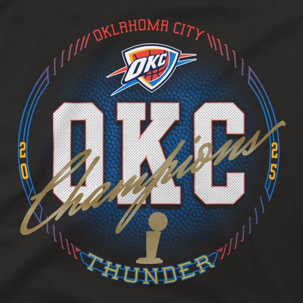 Футболка Unisex Oklahoma City Thunder Stadium Essentials Black 2025 NBA Finals Champions All Access Urban