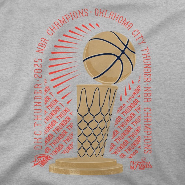 Толстовка Unisex Oklahoma City Thunder Stadium Essentials Heather Gray 2025 NBA Finals Champions Chosen One