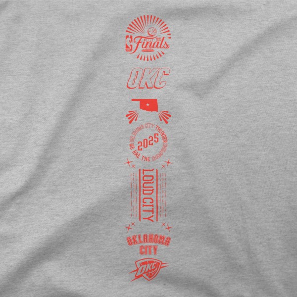 Толстовка Unisex Oklahoma City Thunder Stadium Essentials Heather Gray 2025 NBA Finals Champions Chosen One