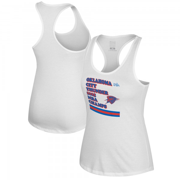 Майка Women Oklahoma City Thunder Stadium Essentials White 2025 NBA Finals Champions Oasis Racerback