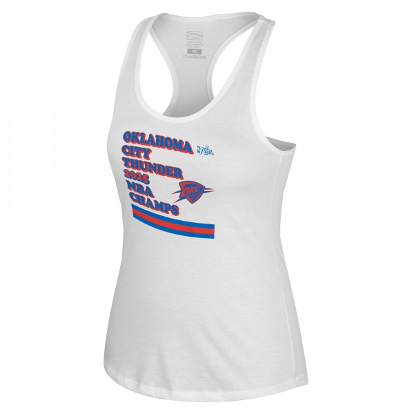 Майка Women Oklahoma City Thunder Stadium Essentials White 2025 NBA Finals Champions Oasis Racerback