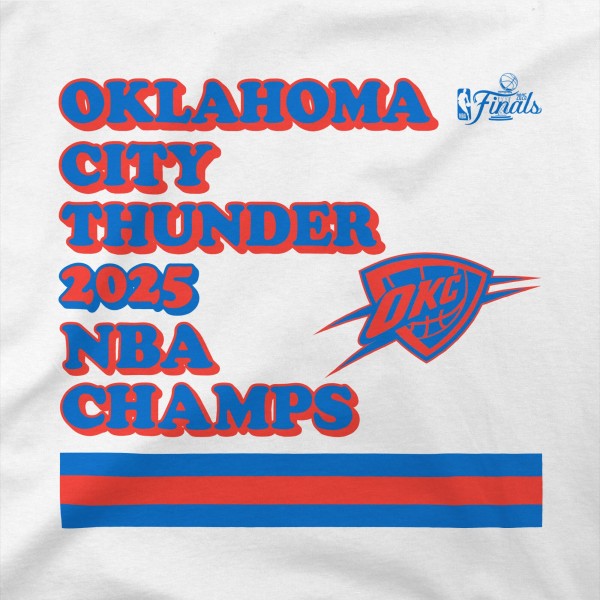 Майка Women Oklahoma City Thunder Stadium Essentials White 2025 NBA Finals Champions Oasis Racerback