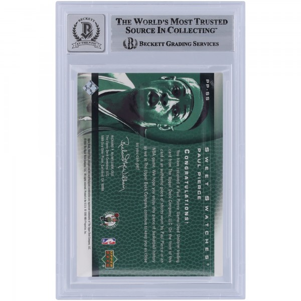 Paul Pierce Boston Celtics Autographed 2003-04 Upper Deck Sweet Shot Sweet Swatches Jersey Relic #PP-SS Beckett Fanatics Witnessed Authenticated 9/10 Card