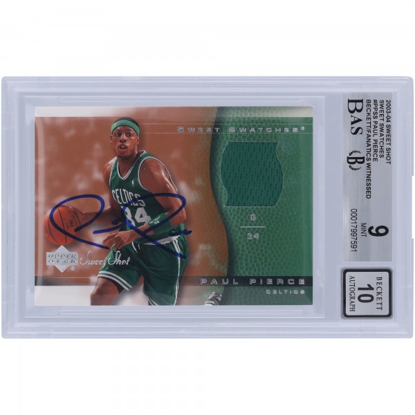 Paul Pierce Boston Celtics Autographed 2003-04 Upper Deck Sweet Shot Sweet Swatches Jersey Relic #PP-SS Beckett Fanatics Witnessed Authenticated 9/10 Card