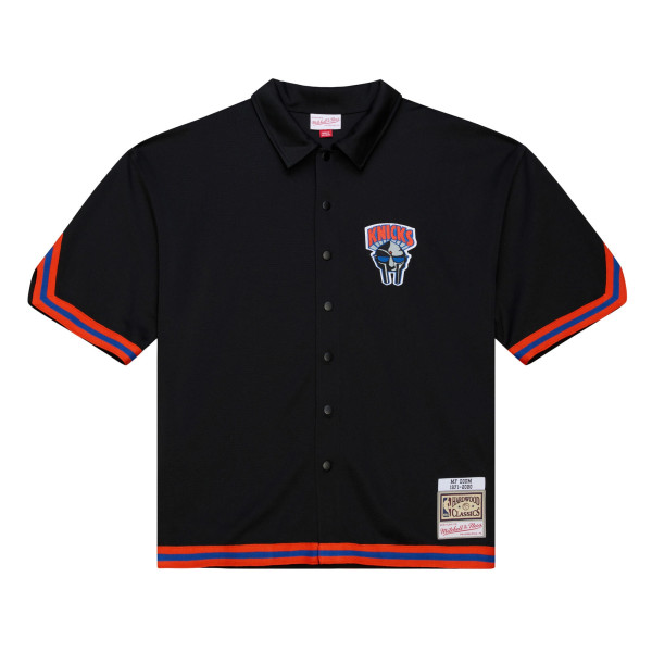MF DOOM x NY Knicks x Mitchell & Ness Black A New York Story Full-Snap Shooting Shirt
