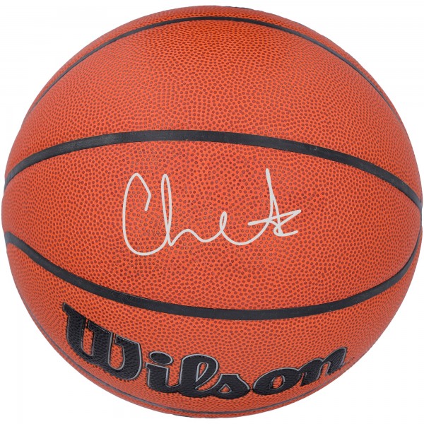 Мяч Chet Holmgren Oklahoma City Thunder Autographed Fanatics Authentic Wilson Authentic Series Indoor/Outdoor Basketball with 2025 NBA Finals Champions Logo Curved Display Case