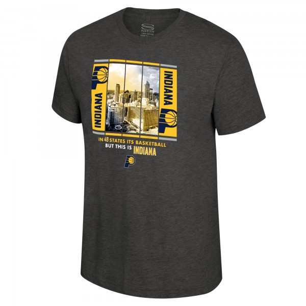 Unisex Indiana Pacers Stadium Essentials Charcoal Skyline Boxout T-Shirt