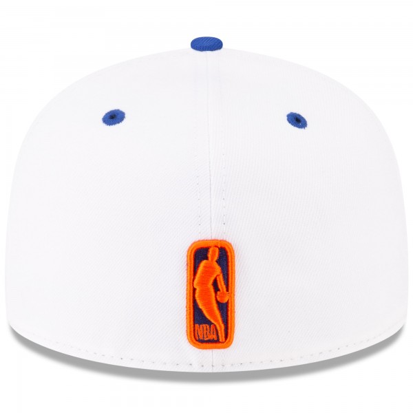 Бейсболка New York Knicks Malbon Golf x New Era White/Blue 59FIFTY