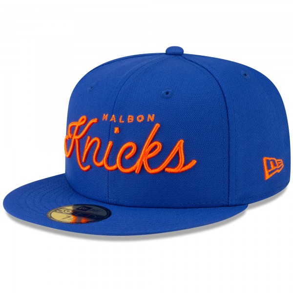 Бейсболка New York Knicks Malbon Golf x New Era Blue 59FIFTY