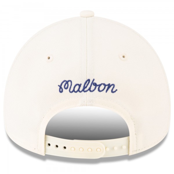 Бейсболка New York Knicks Malbon Golf x New Era Cream 9FORTY A-Frame
