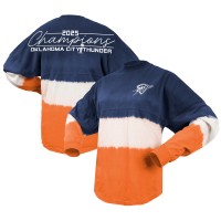 Футболка с длинным рукавом Unisex Oklahoma City Thunder Fanatics Navy 2025 NBA Finals Champions Ombre