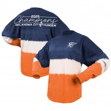 Футболка с длинным рукавом Unisex Oklahoma City Thunder Fanatics Navy 2025 NBA Finals Champions Ombre