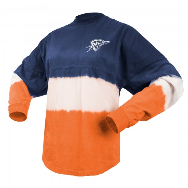 Футболка с длинным рукавом Unisex Oklahoma City Thunder Fanatics Navy 2025 NBA Finals Champions Ombre