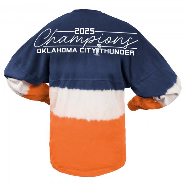 Футболка с длинным рукавом Unisex Oklahoma City Thunder Fanatics Navy 2025 NBA Finals Champions Ombre