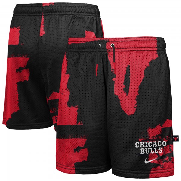 Подростковая Chicago Bulls Nike Black/Red Courtside Pro Shot Dri-FIT Mesh Practice Shorts