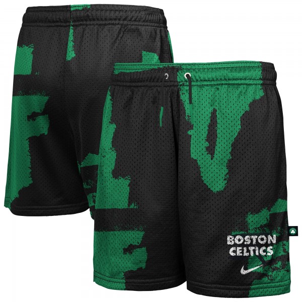 Подростковая Boston Celtics Nike Black/Kelly Green Courtside Pro Shot Dri-FIT Mesh Practice Shorts