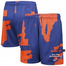 Подростковая New York Knicks Nike Blue Courtside Pro Shot Dri-FIT Mesh Practice Shorts