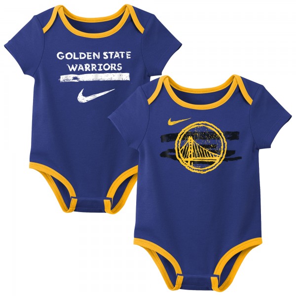 Малышам Golden State Warriors Nike Blue Courtside Premier 2-Pack Bodysuit Set