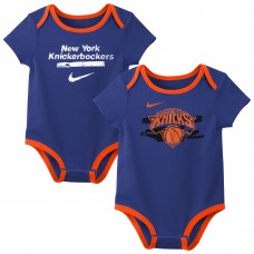 Малышам New York Knicks Nike Blue Courtside Premier 2-Pack Bodysuit Set