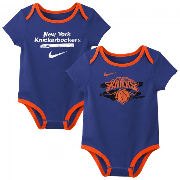 Малышам New York Knicks Nike Blue Courtside Premier 2-Pack Bodysuit Set