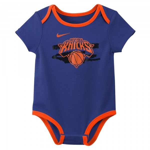 Малышам New York Knicks Nike Blue Courtside Premier 2-Pack Bodysuit Set