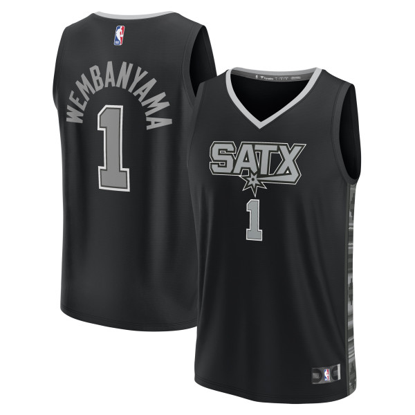 Джерси San Antonio Spurs Victor Wembanyama Fanatics Black Fast Break Replica - Statement Edition