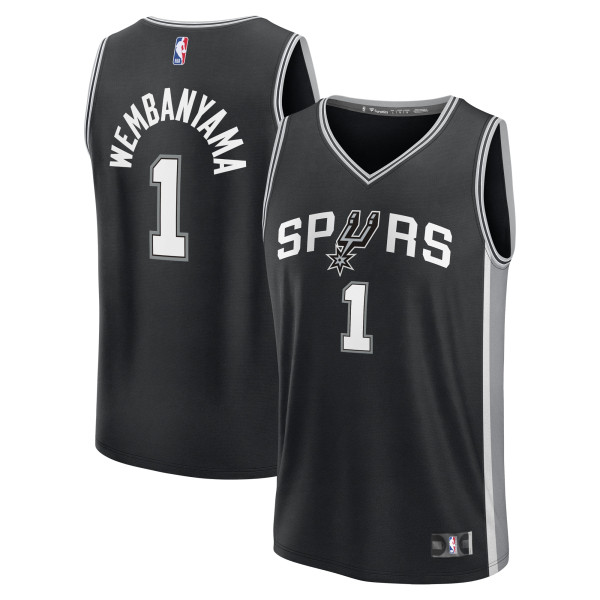 Подростковая San Antonio Spurs Victor Wembanyama Fanatics Black Fast Break Replica Jersey - Icon Edition