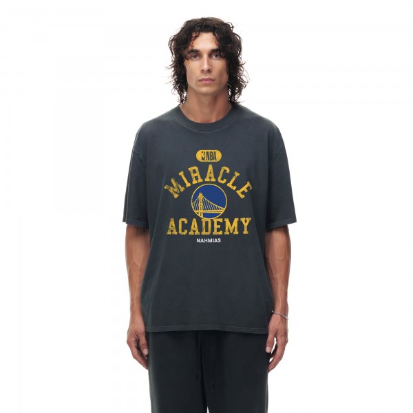 Unisex Golden State Warriors Heather Black Miracle Academy x NBA Collection Vintage Boxy T-shirt