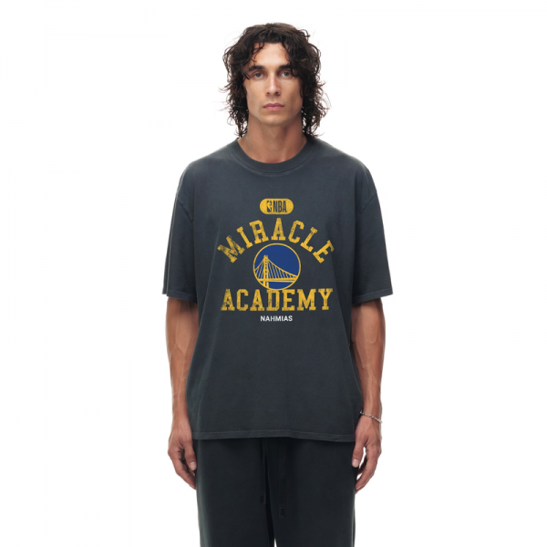 Футболка Unisex Golden State Warriors Heather Black Miracle Academy x NBA Collection Vintage Boxy