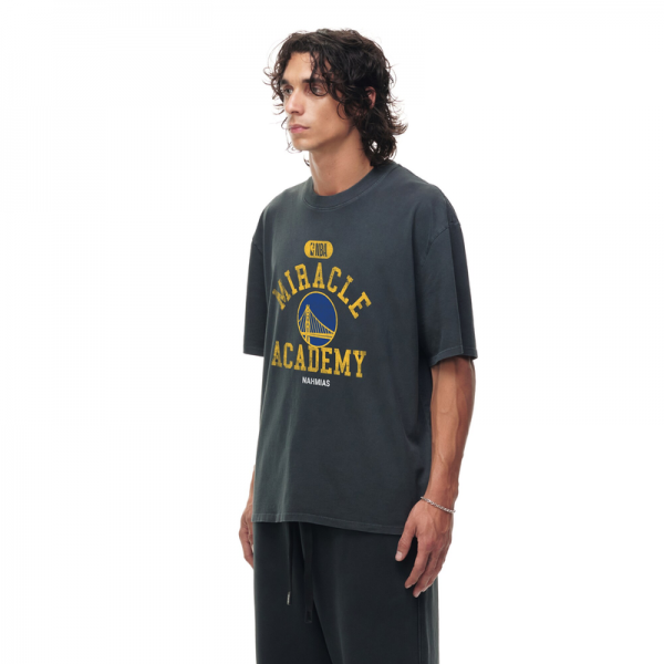 Футболка Unisex Golden State Warriors Heather Black Miracle Academy x NBA Collection Vintage Boxy