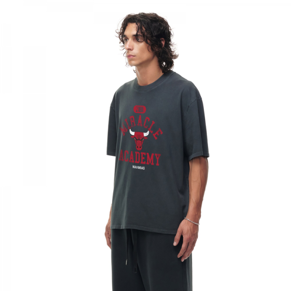 Unisex Chicago Bulls Heather Black Miracle Academy x NBA Collection Vintage Boxy T-shirt