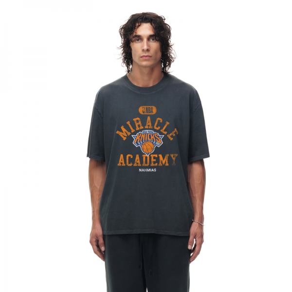 Unisex New York Knicks Heather Black Miracle Academy x NBA Collection Vintage Boxy T-shirt