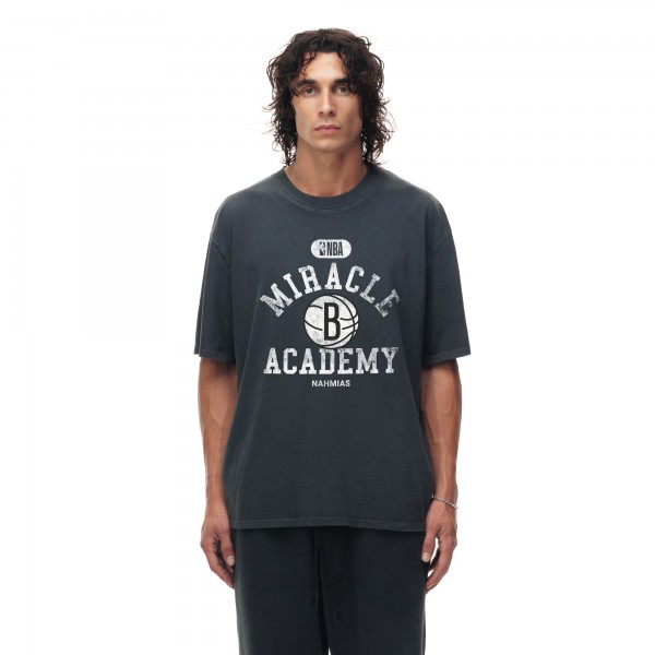 Футболка Unisex Brooklyn Nets Heather Black Miracle Academy x NBA Collection Vintage Boxy