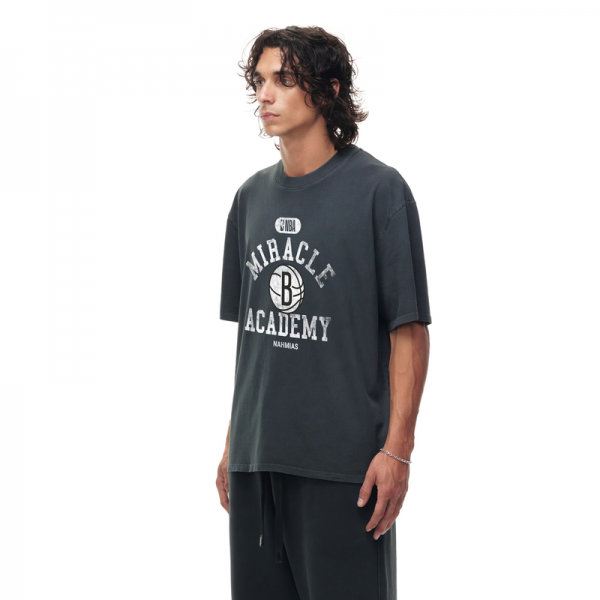 Футболка Unisex Brooklyn Nets Heather Black Miracle Academy x NBA Collection Vintage Boxy