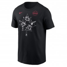 Canada Soccer Nike Maple Leaf T-Shirt - Black