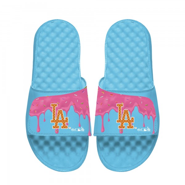 Unisex Los Angeles Dodgers ISlide Blue Ice Cream Drip Slide Sandals