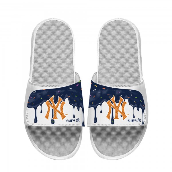 Unisex New York Yankees ISlide White Ice Cream Drip Slide Sandals