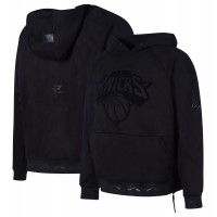 New York Knicks Protege Black Eco-Friendly Functional Suede Fashion Tonal Hoodie
