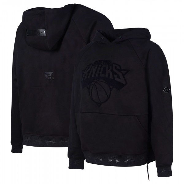 New York Knicks Protege Black Eco-Friendly Functional Suede Fashion Tonal Hoodie