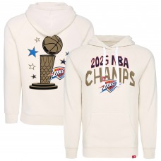 Толстовка Unisex Oklahoma City Thunder Sportiqe Cream 2025 NBA Finals Champions Metallic Olsen Tri-Blend