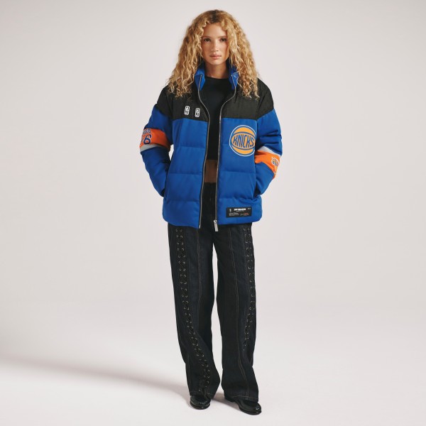 Unisex New York Knicks Off Season x NBA Blue Standard Puffer Jacket