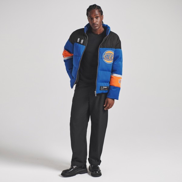 Unisex New York Knicks Off Season x NBA Blue Standard Puffer Jacket
