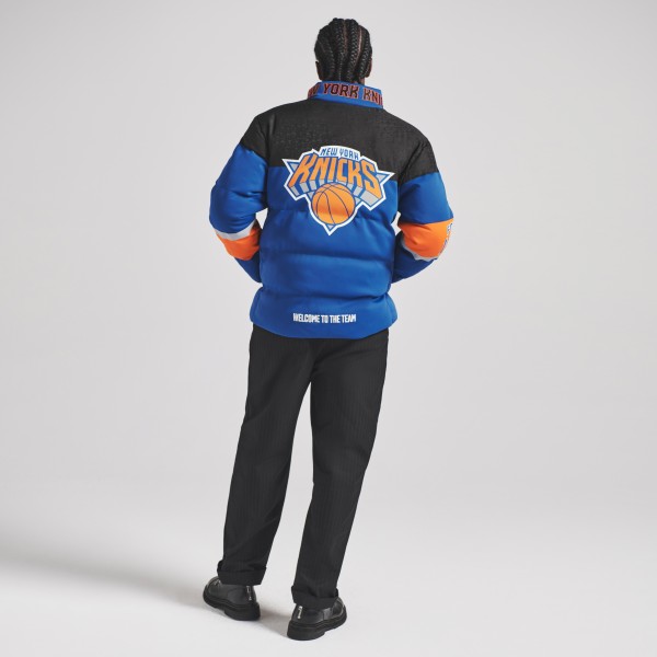 Unisex New York Knicks Off Season x NBA Blue Standard Puffer Jacket