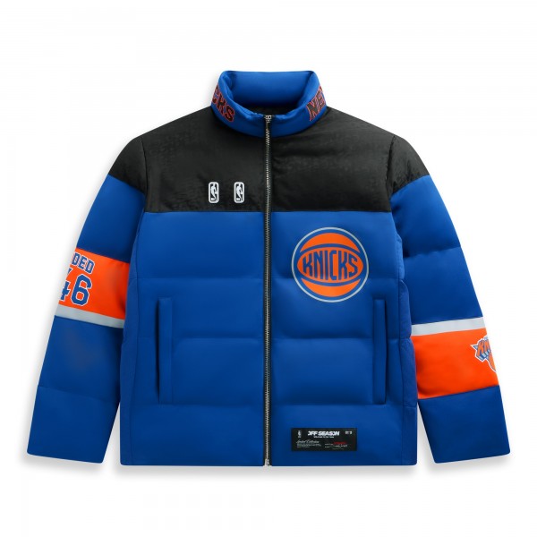 Unisex New York Knicks Off Season x NBA Blue Standard Puffer Jacket