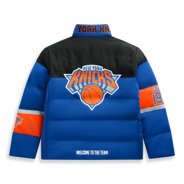 Unisex New York Knicks Off Season x NBA Blue Standard Puffer Jacket