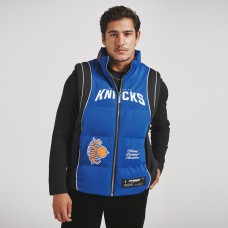 Unisex New York Knicks Off Season x NBA Blue Team Puffer Vest