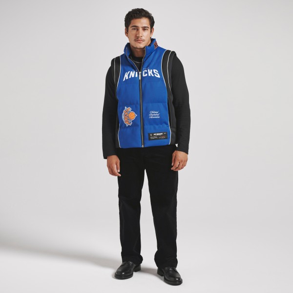 Unisex New York Knicks Off Season x NBA Blue Team Puffer Vest